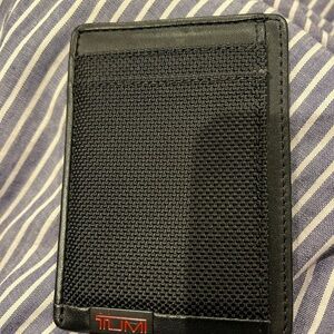 Tumi Black fabric Card Wallet